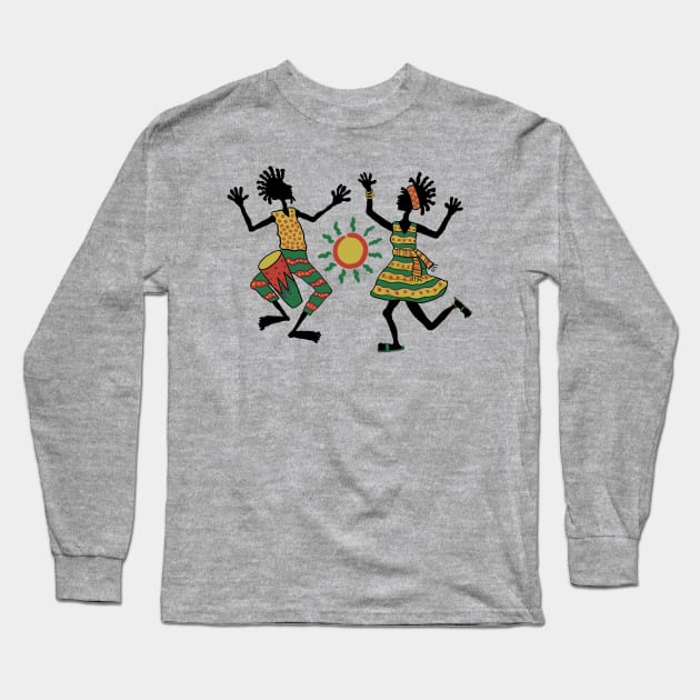 Rasta Reggae Dance People Long Sleeve T-Shirt by gogo-jr